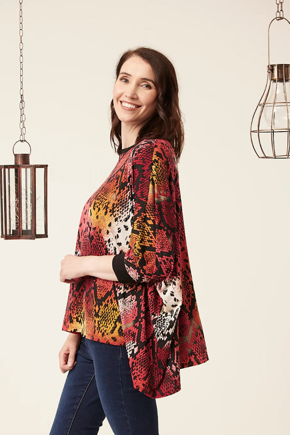 One Size Snake Skin Print Top