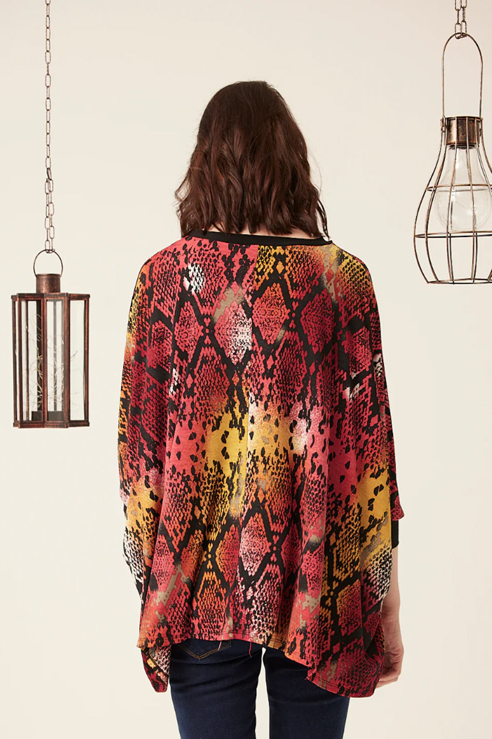 One Size Snake Skin Print Top