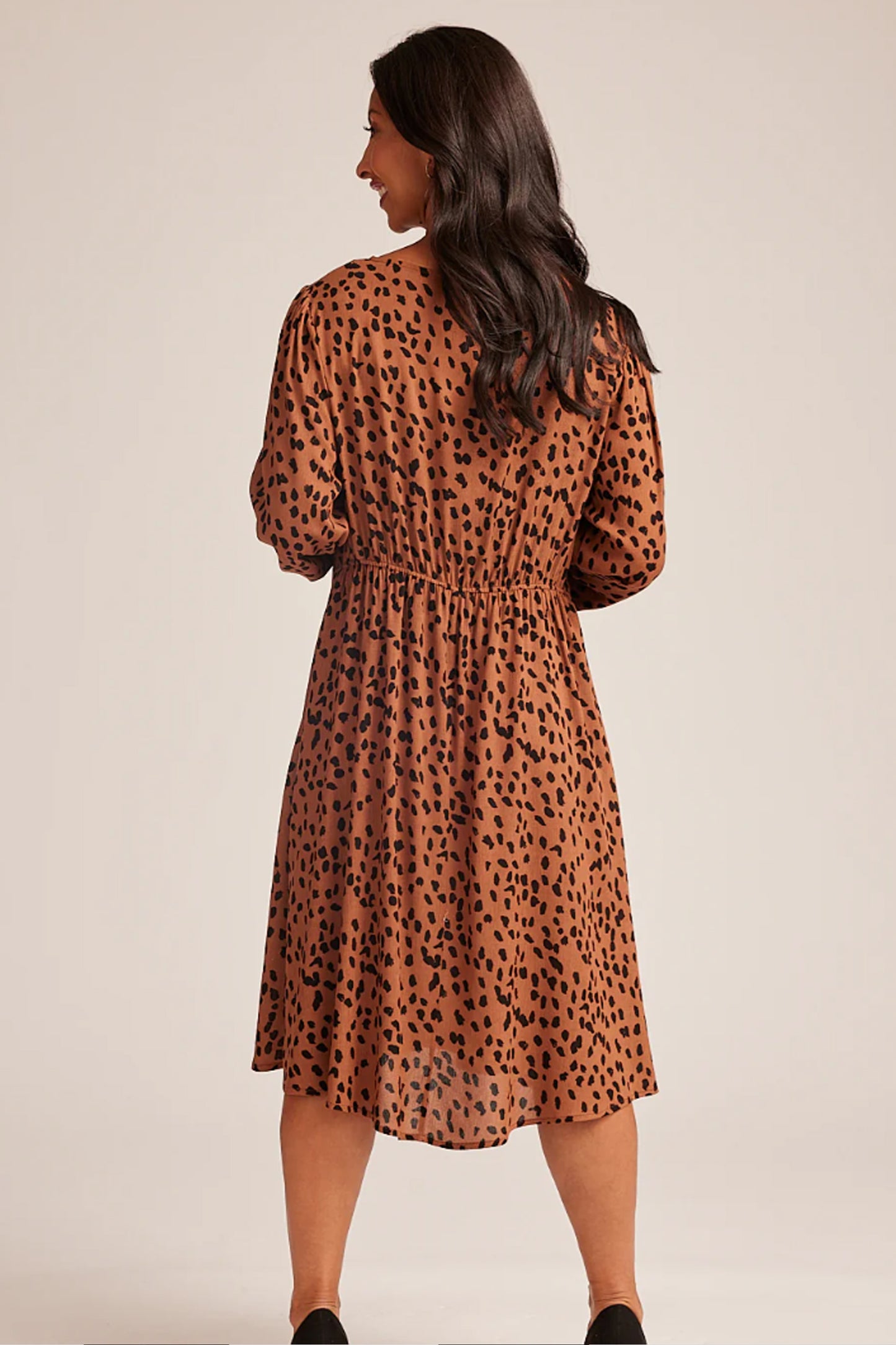 Animal Print Long Sleeved Dress