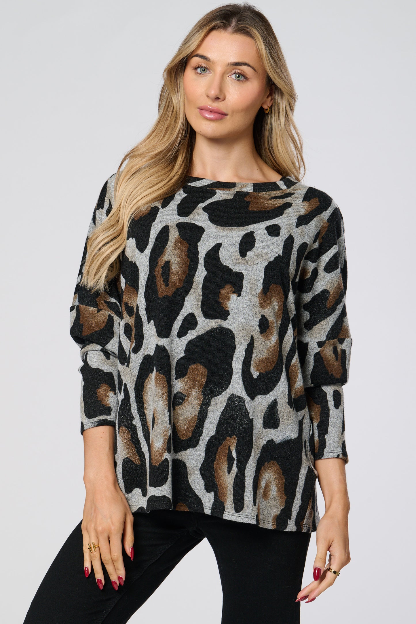 Soft Touch Animal Printed Loose Fit Top