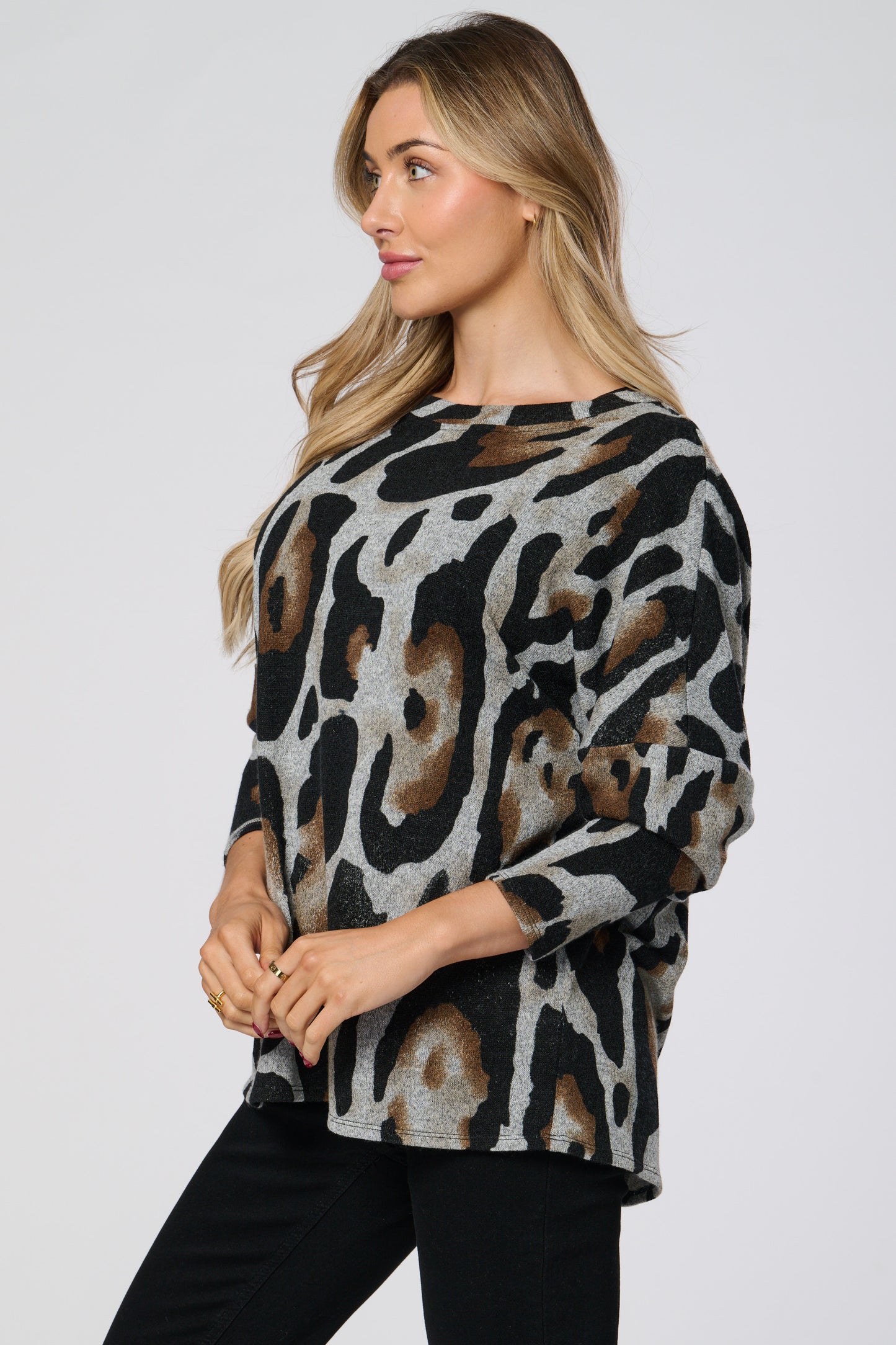Soft Touch Animal Printed Loose Fit Top