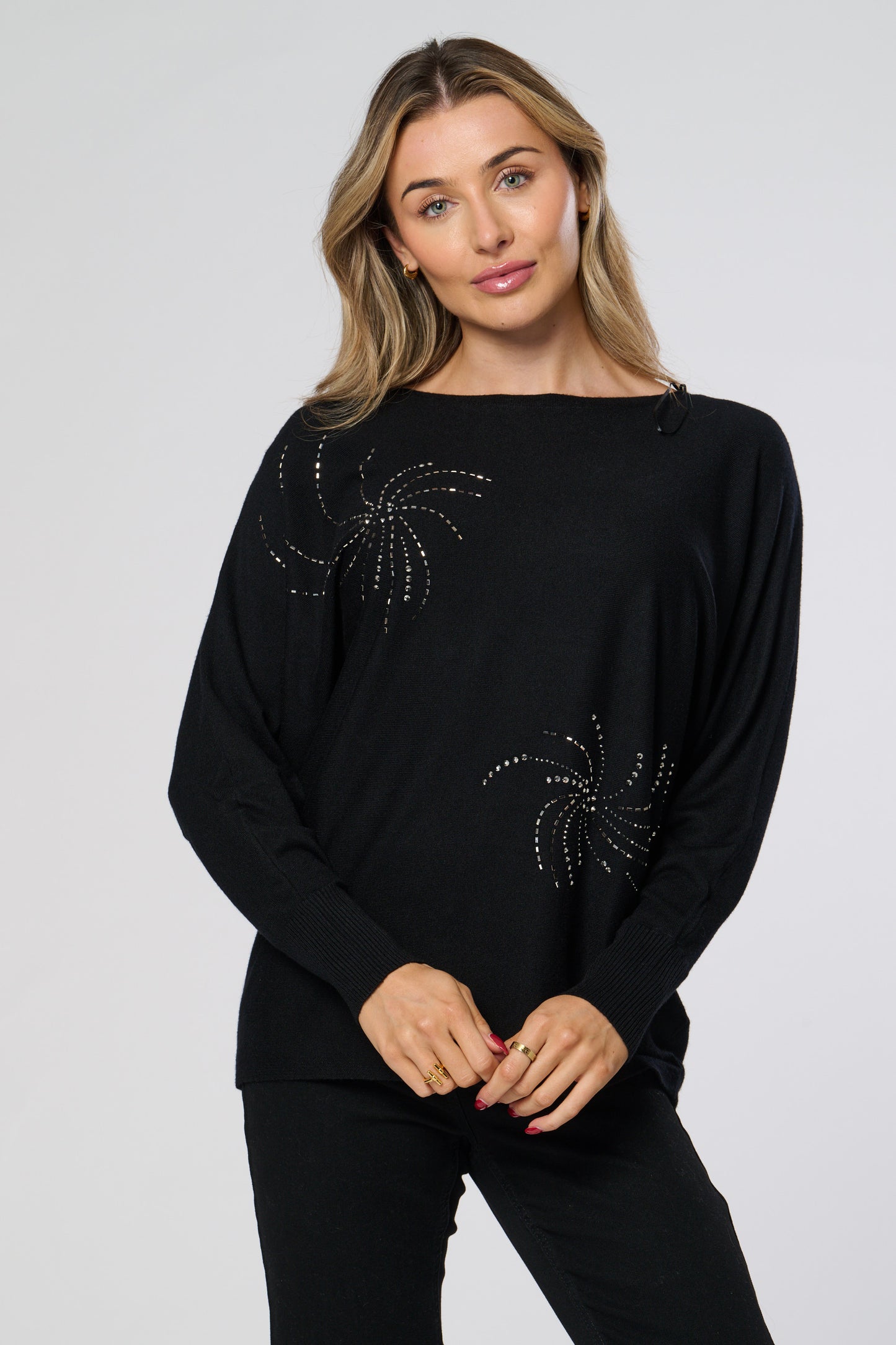 Diamante Embellished Knitted Top