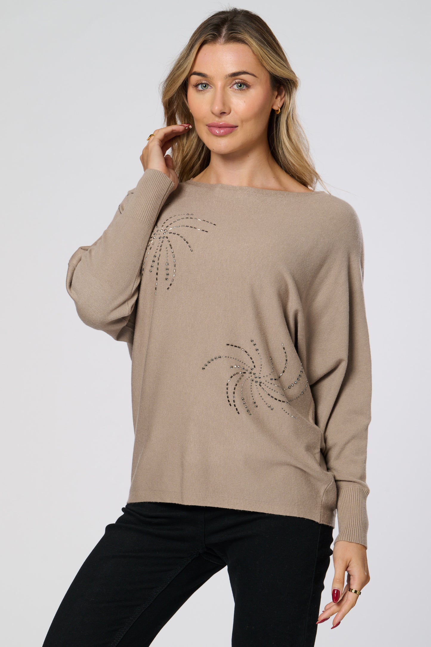 Diamante Embellished Knitted Top