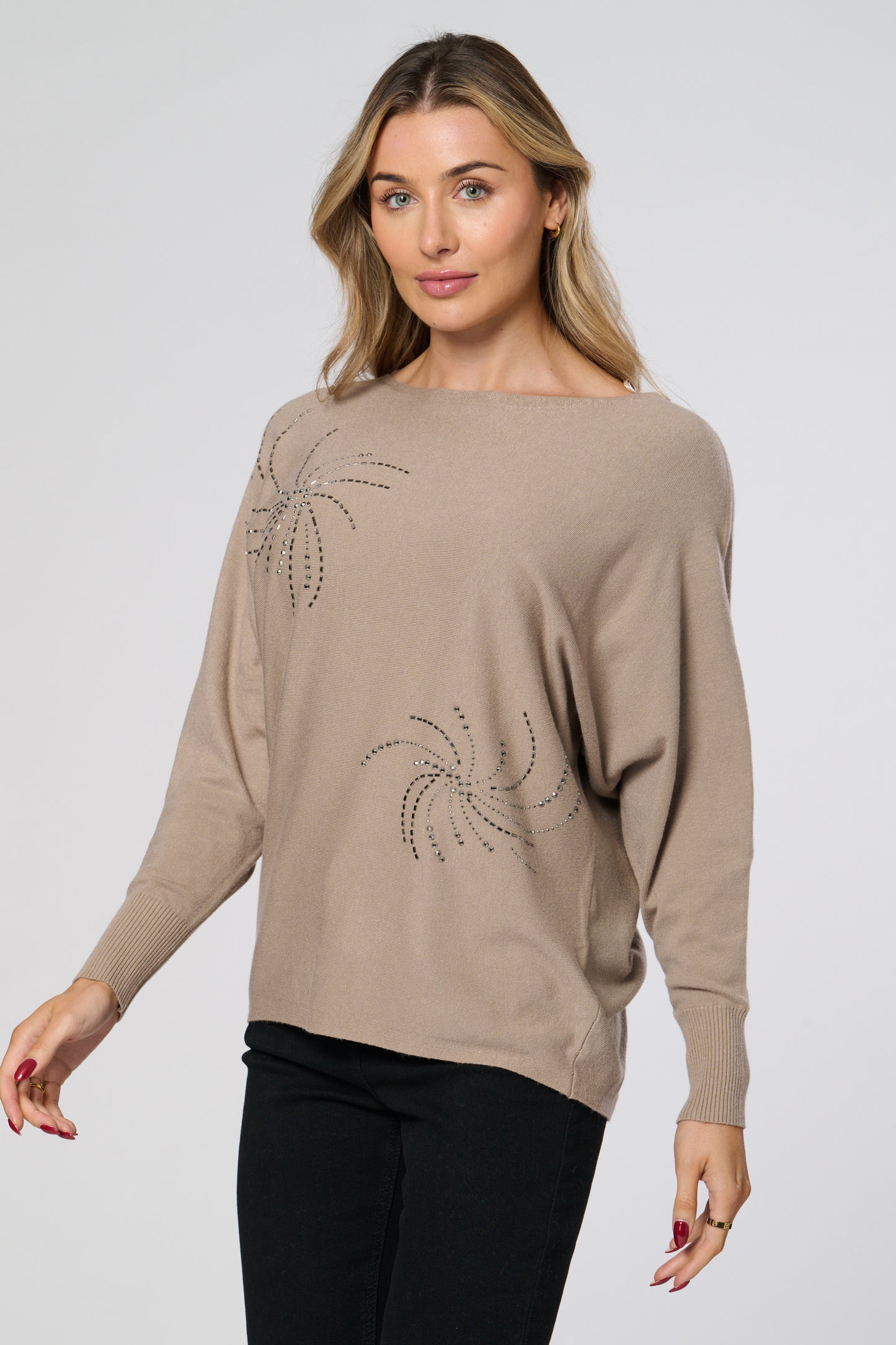 Diamante Embellished Knitted Top