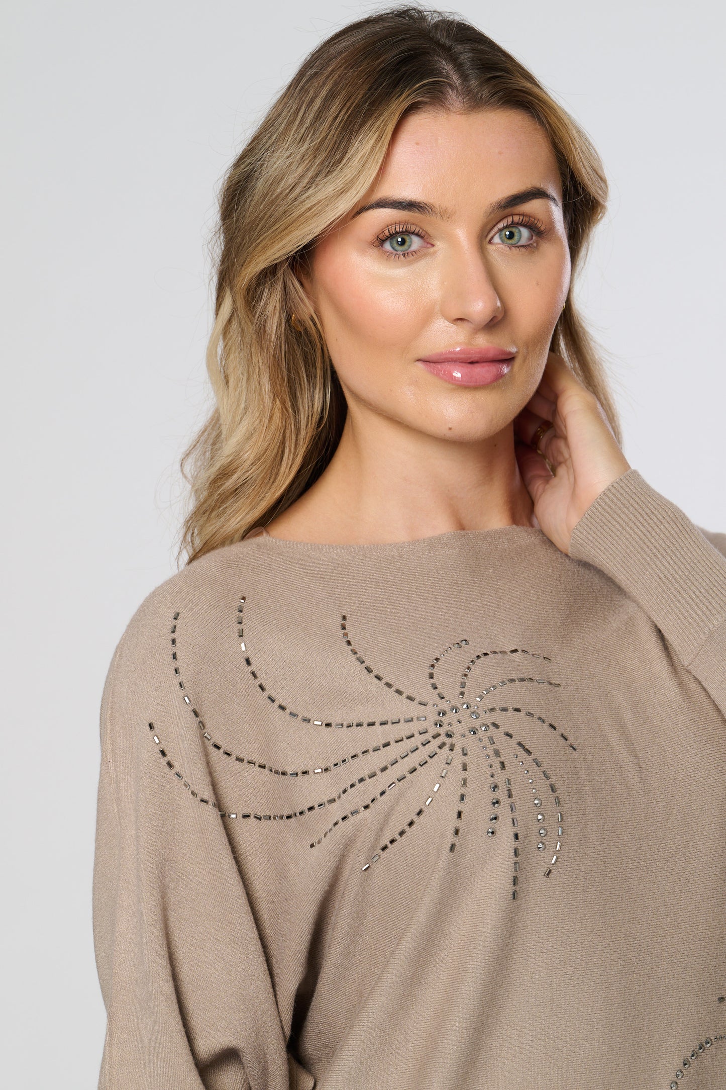 Diamante Embellished Knitted Top