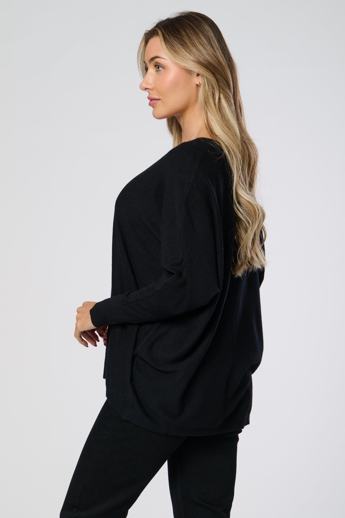 V- Neck Plain Knitted Jumper