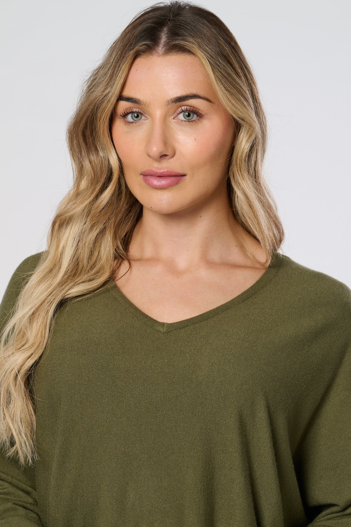 V- Neck Plain Knitted Jumper