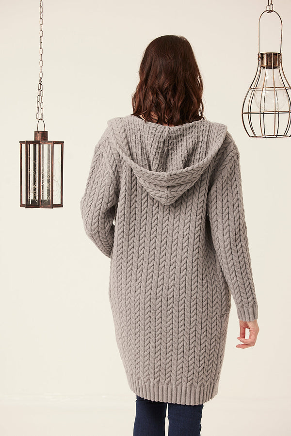 Saloos Cable Knitted Hooded Cardigan- Pack of 4