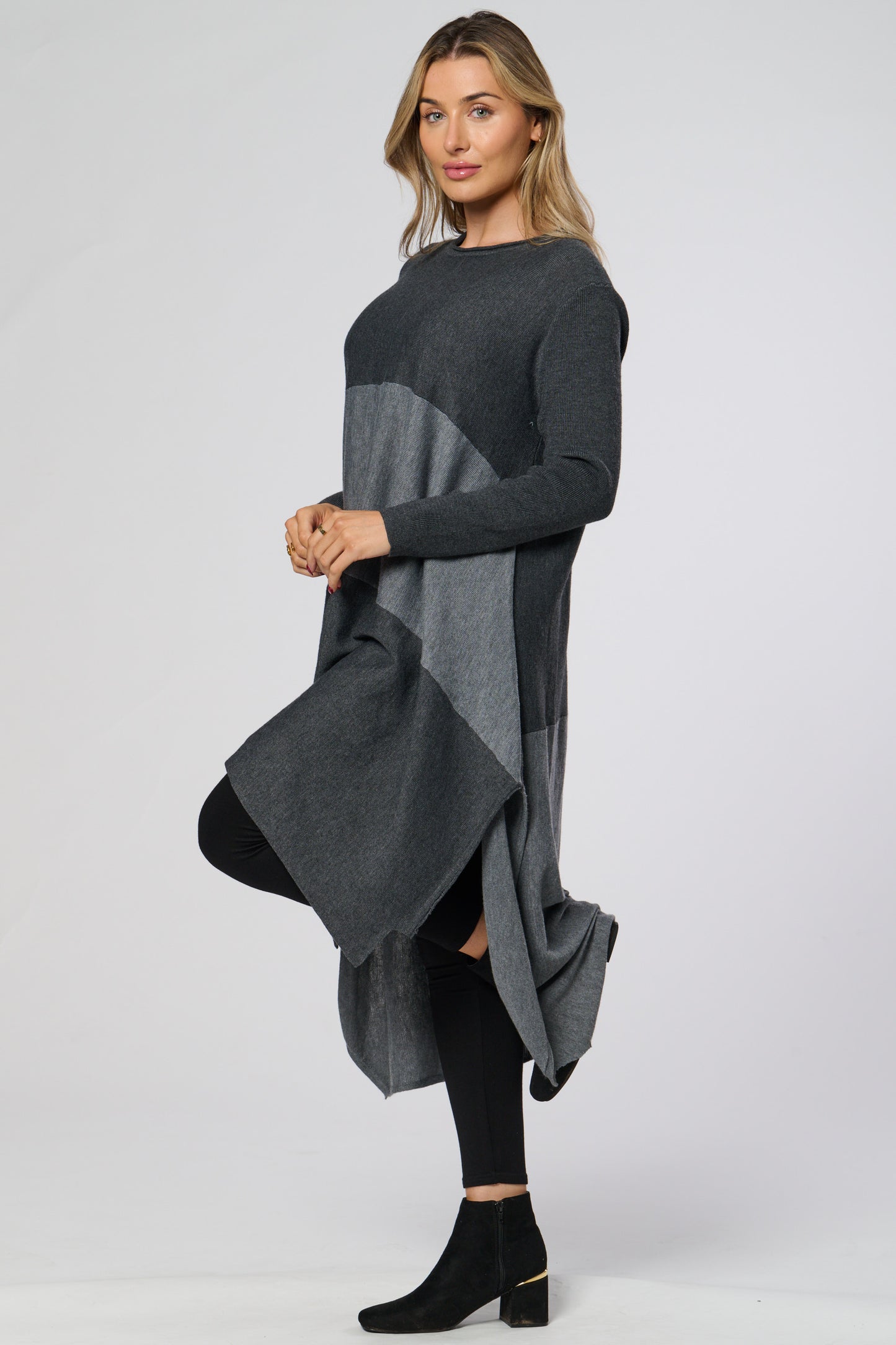 Long Block Stripe Knitted Dress