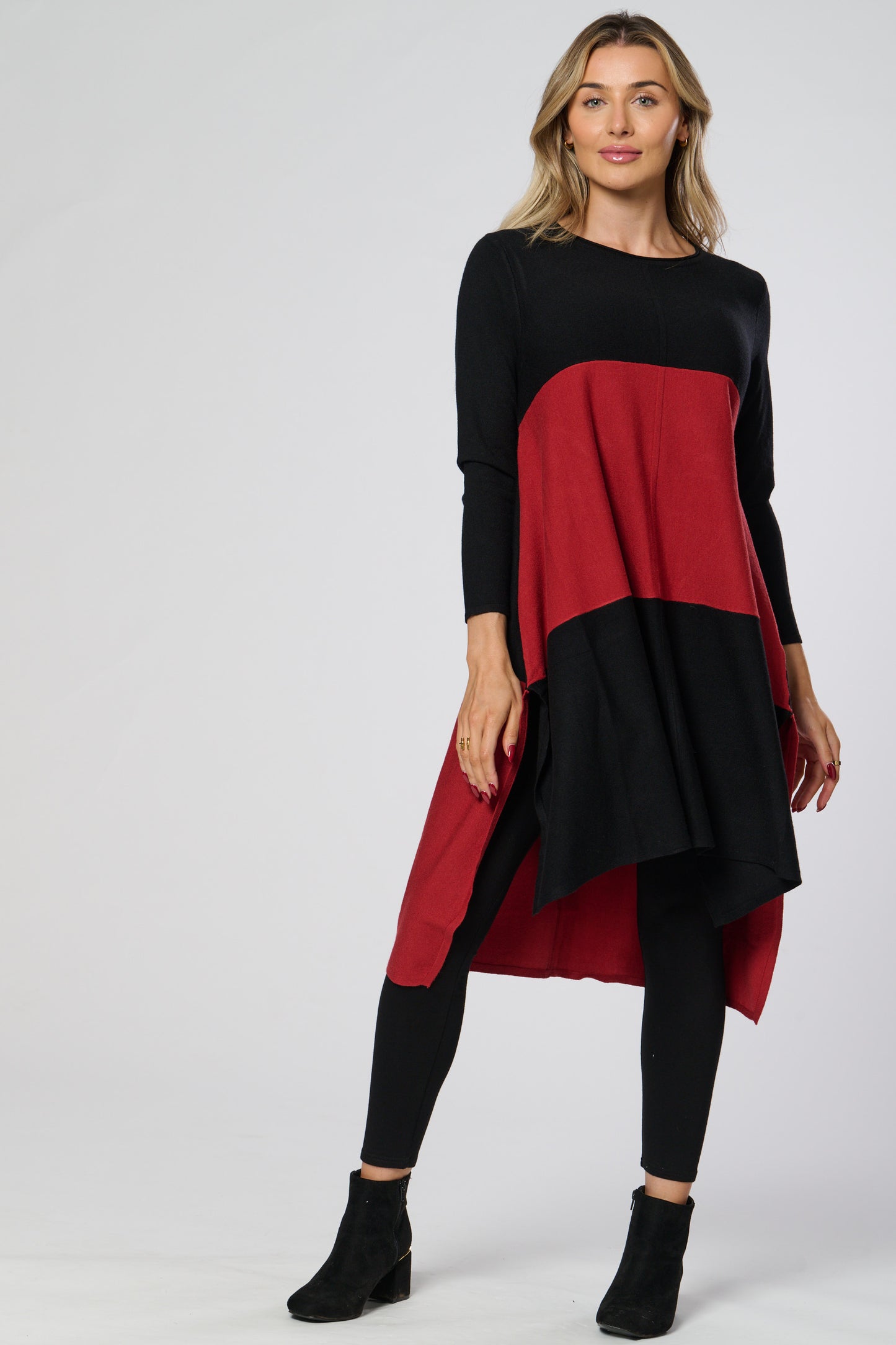 Long Block Stripe Knitted Dress