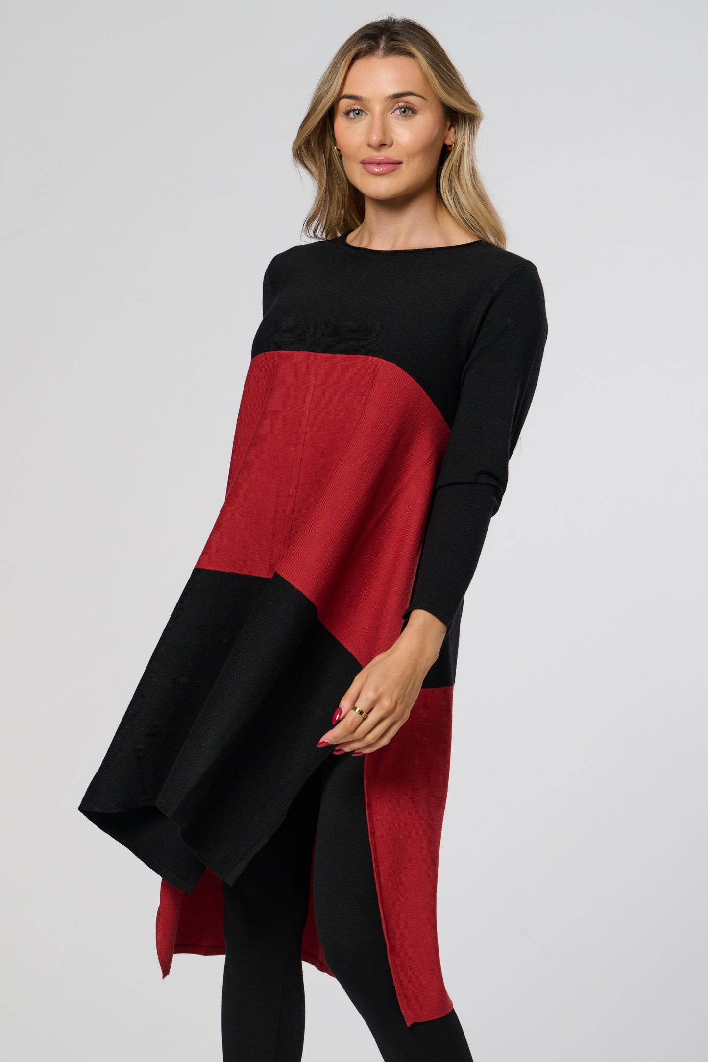 Long Block Stripe Knitted Dress