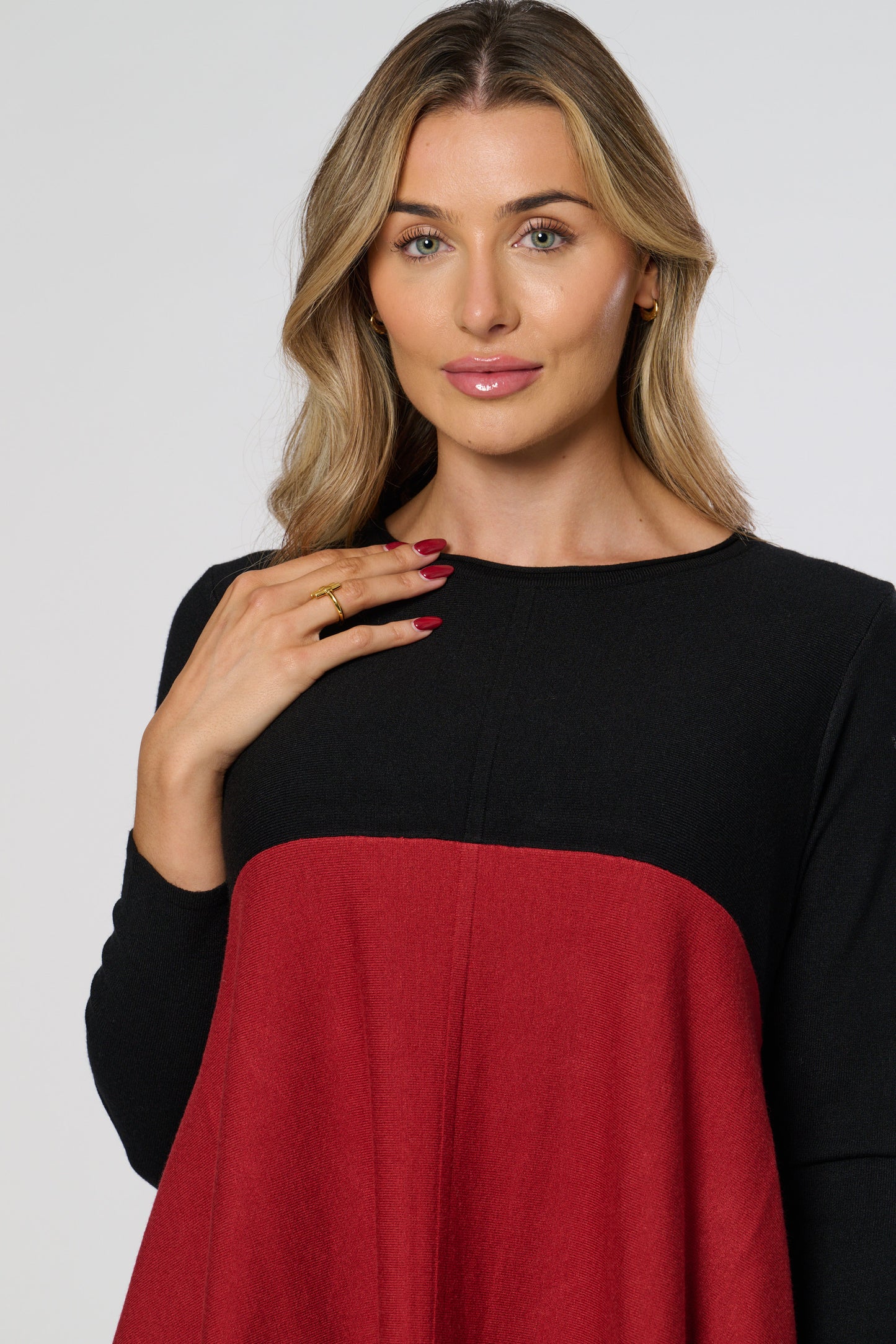 Long Block Stripe Knitted Dress