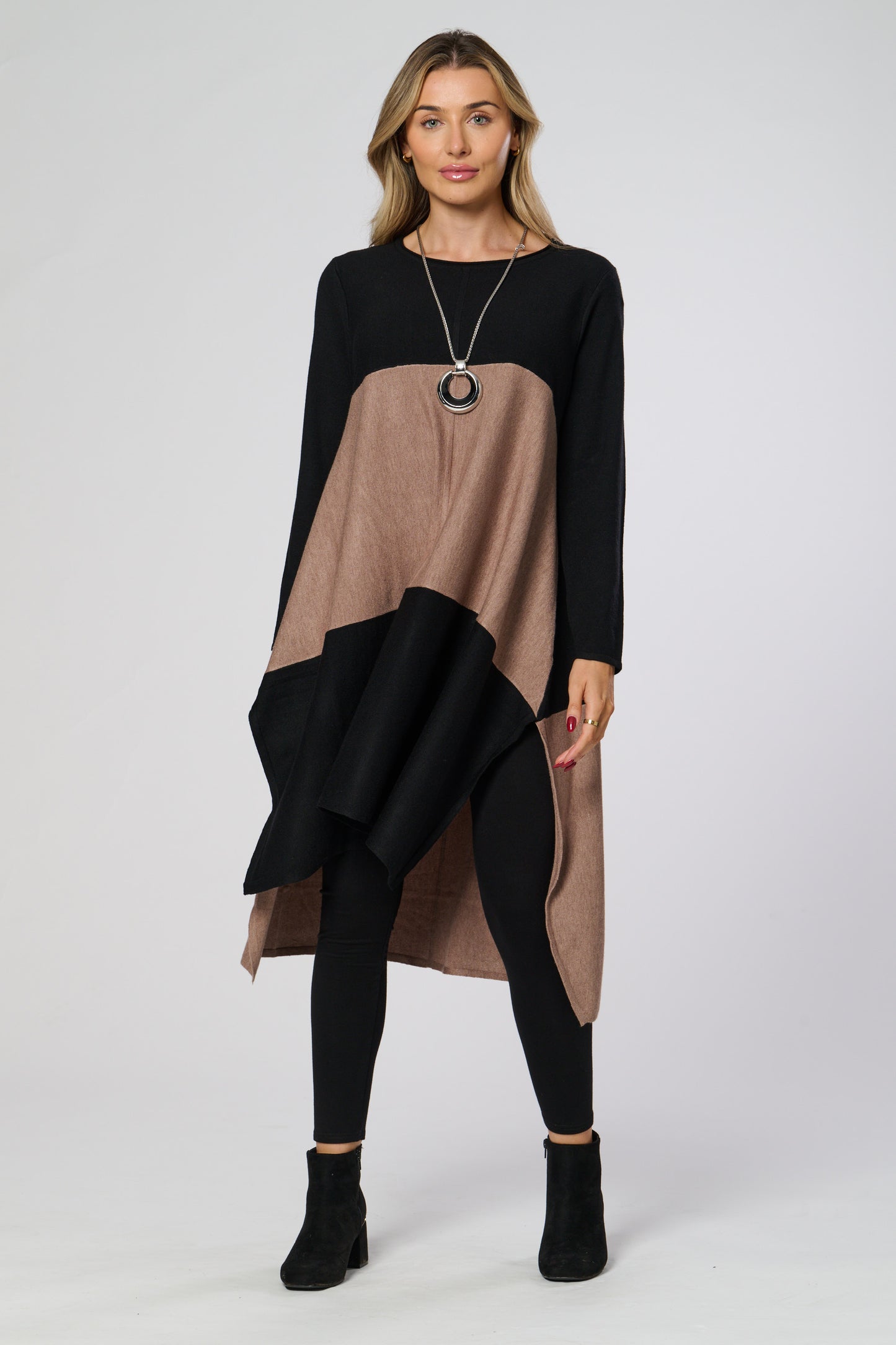Long Block Stripe Knitted Dress