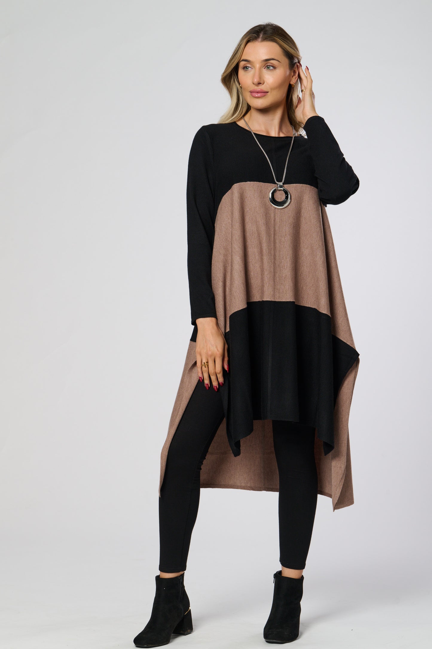 Long Block Stripe Knitted Dress