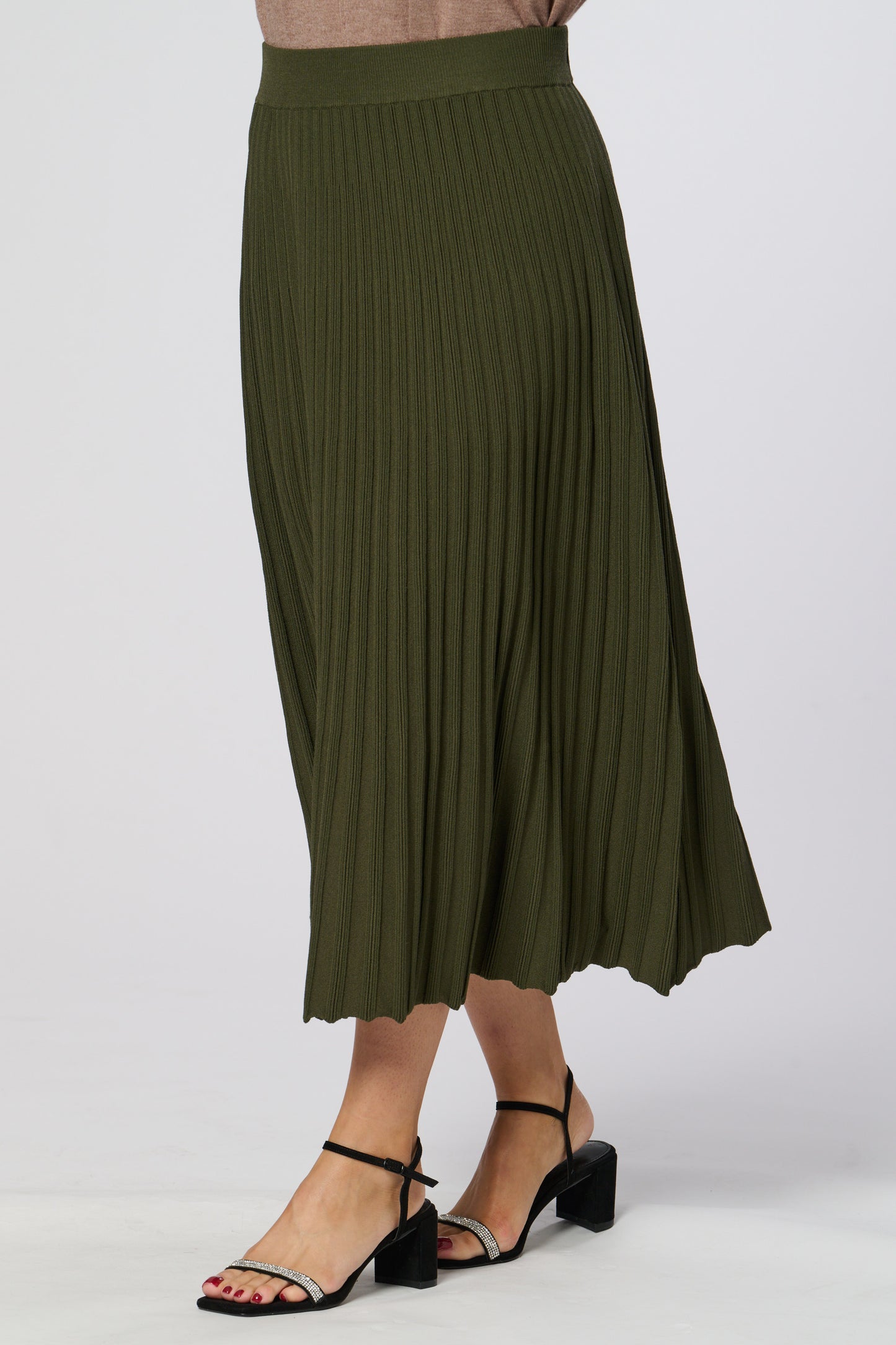 Winter Midi Ribbed Knitted Skirt