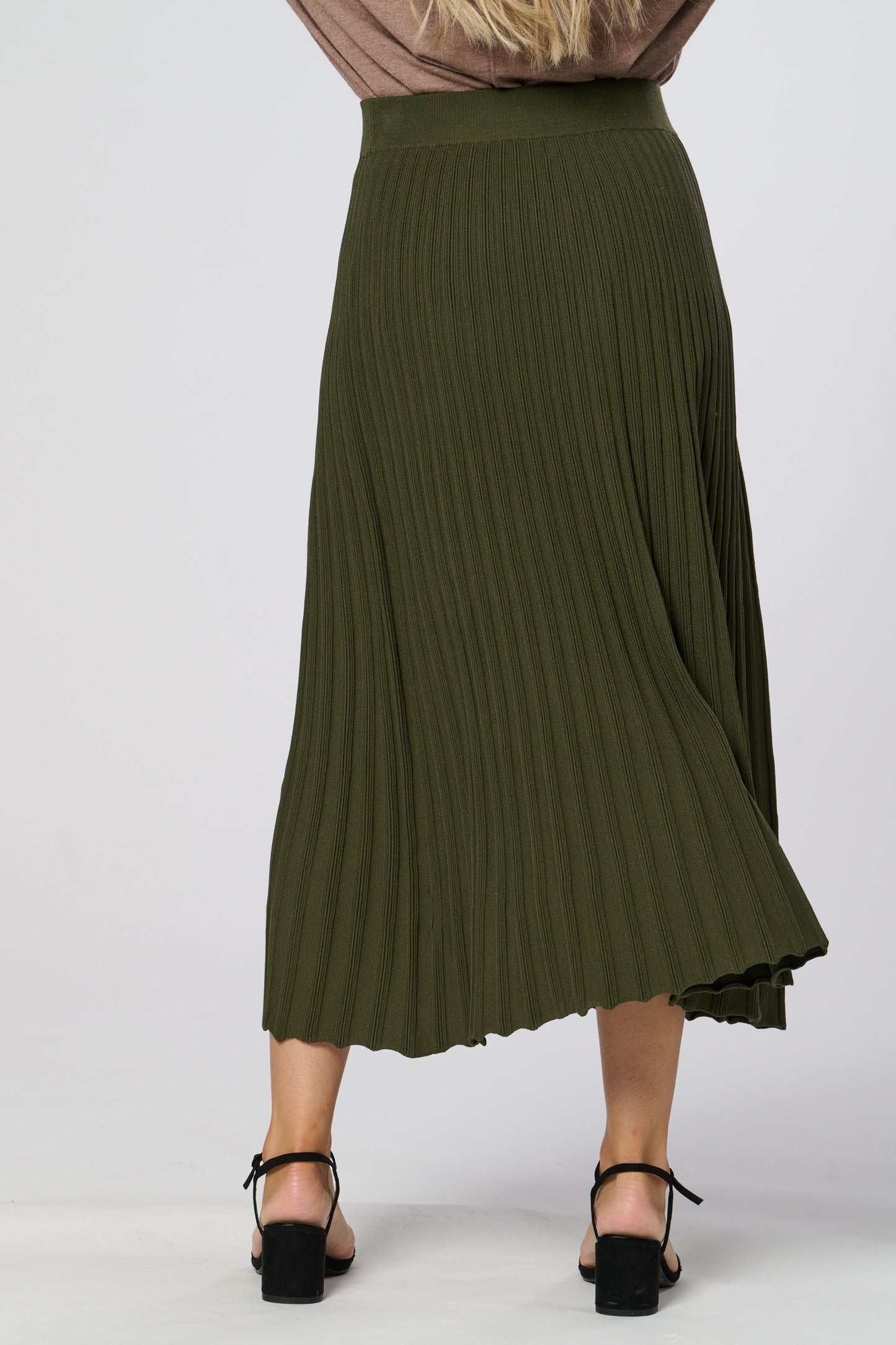 Winter Midi Ribbed Knitted Skirt
