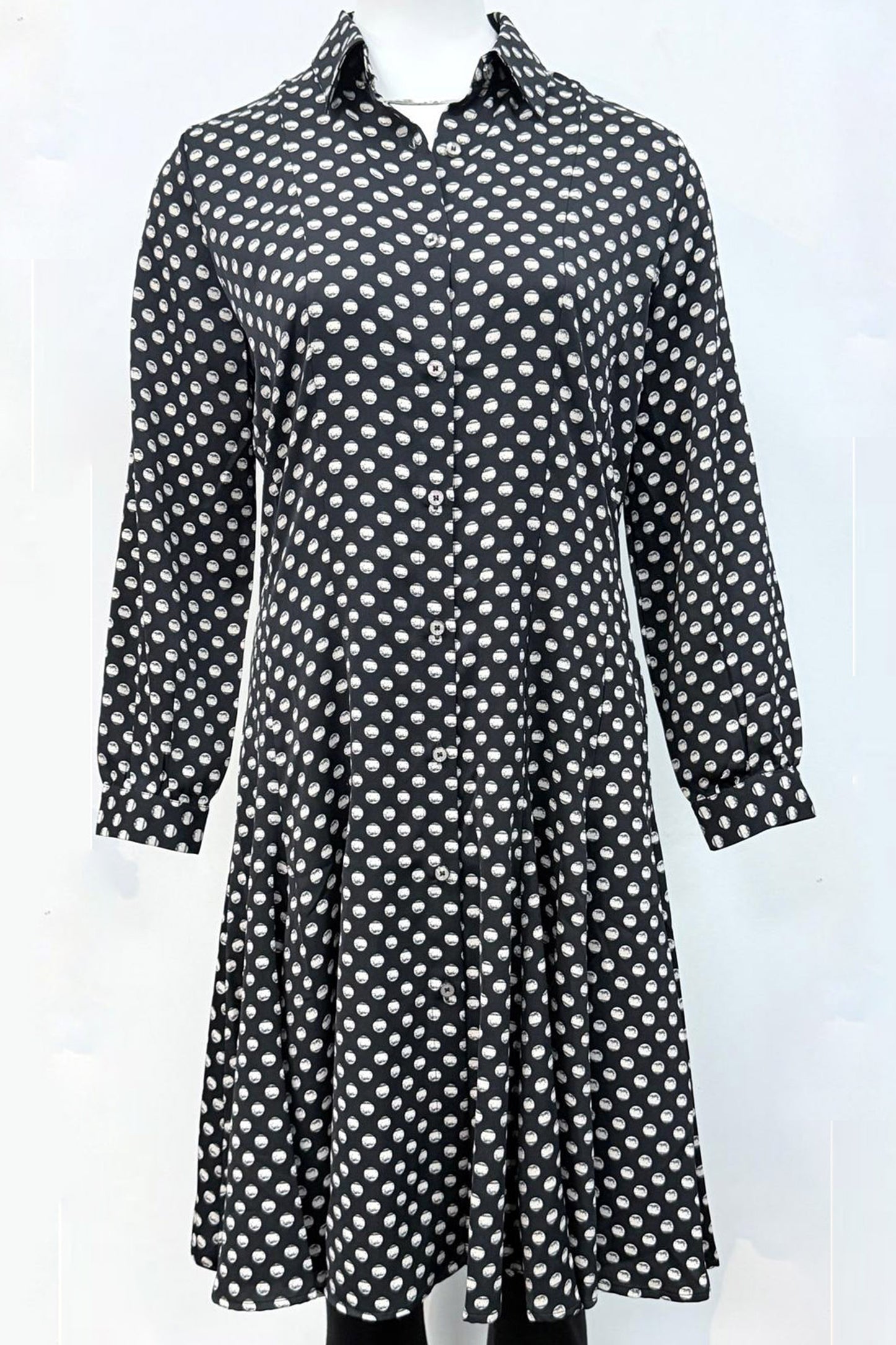 Spotted Multi-Panelled Shirt Dress