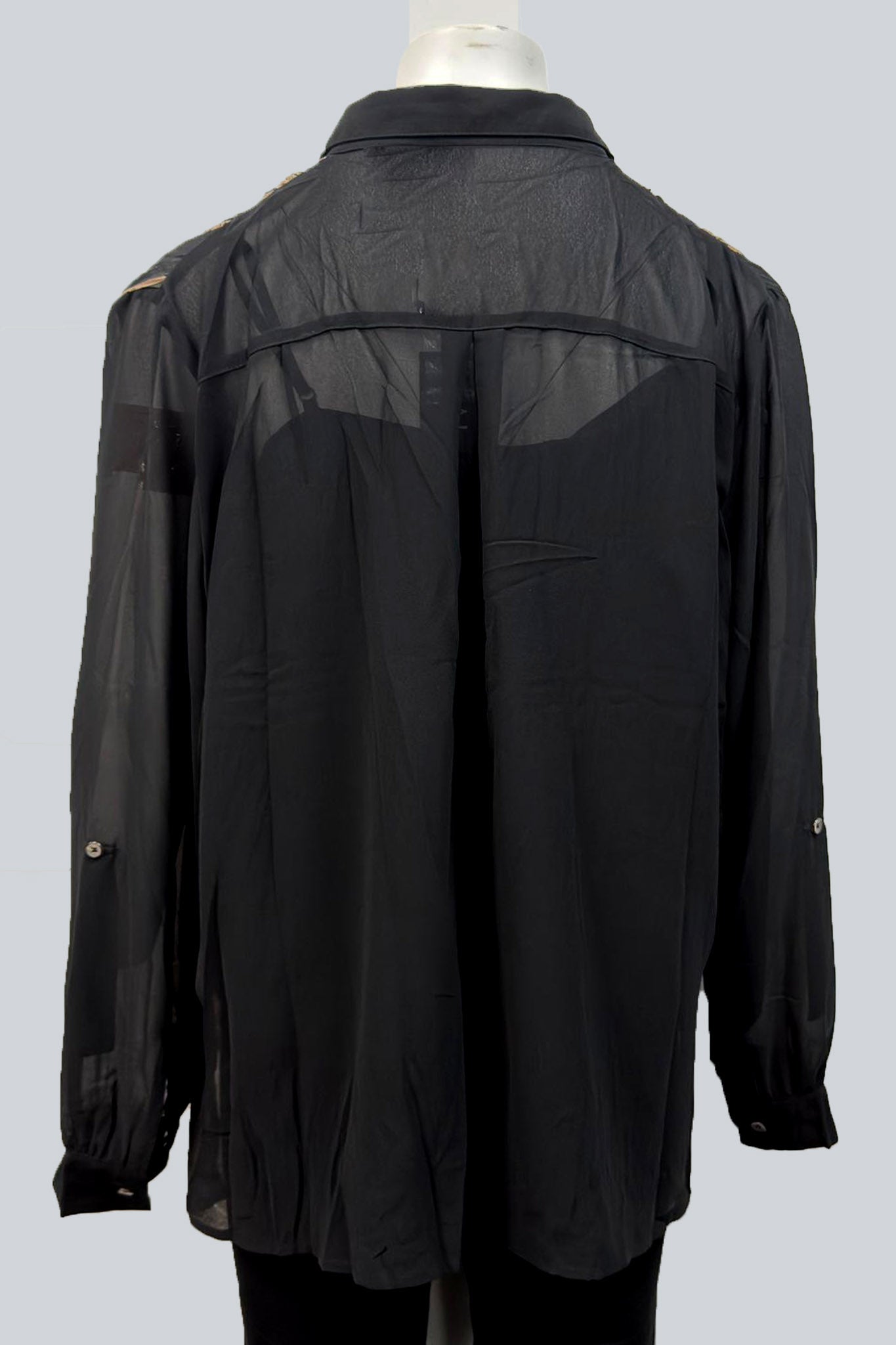 Crinkle Stripe Print Chiffon Shirt Top