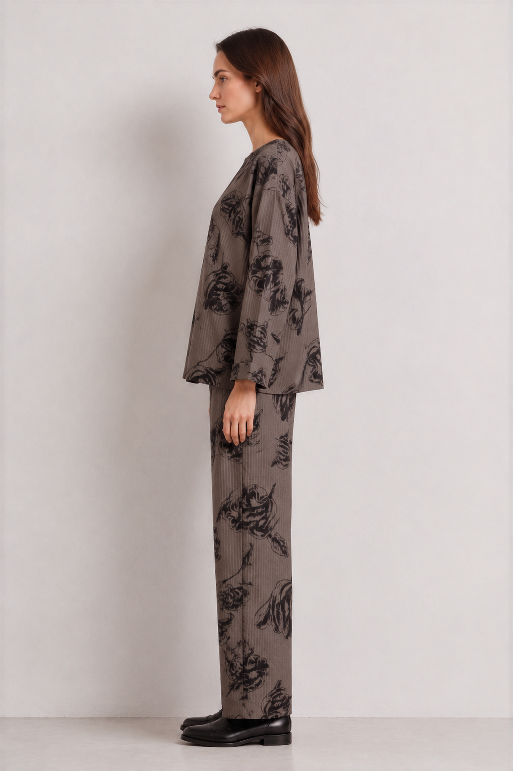 Abstract Floral Crinkle Long Sleeve Top £9.95