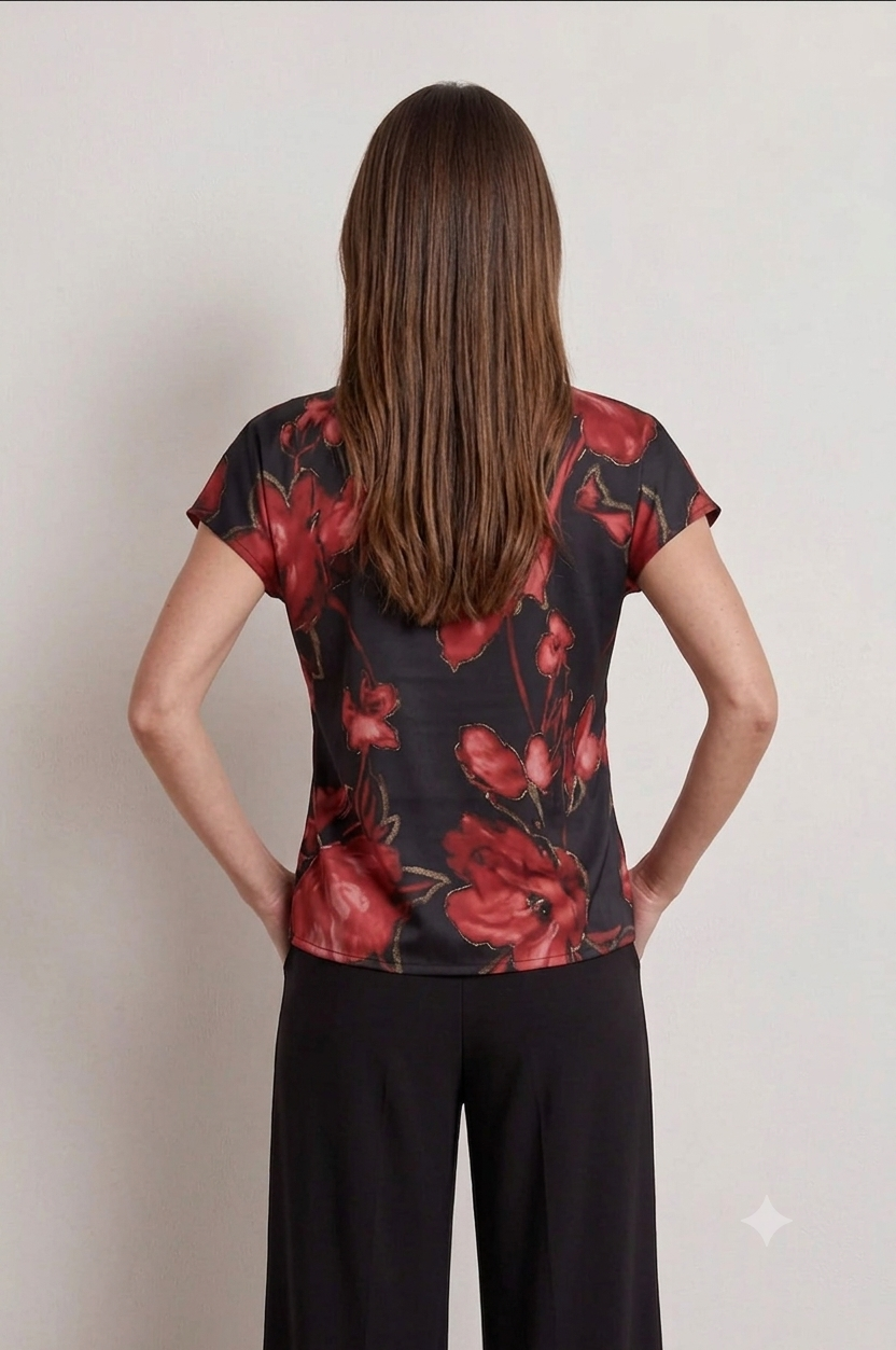 Floral Twist-Front Stretch Top £9.95
