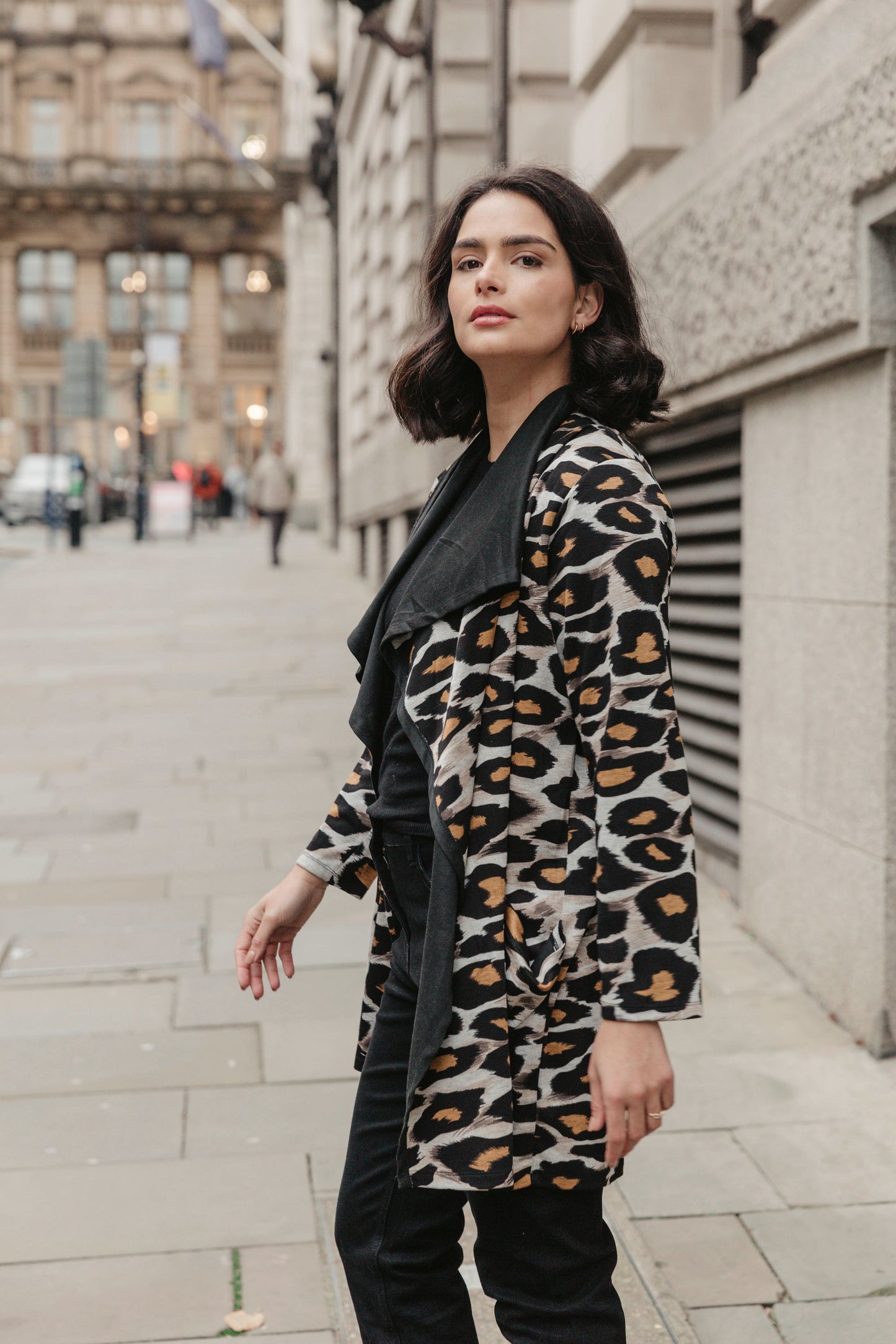 Animal Print Soft Touch Waterfall Jacket