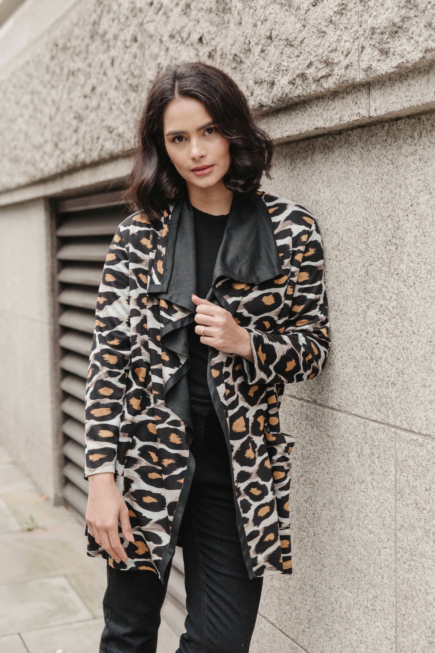 Animal Print Soft Touch Waterfall Jacket