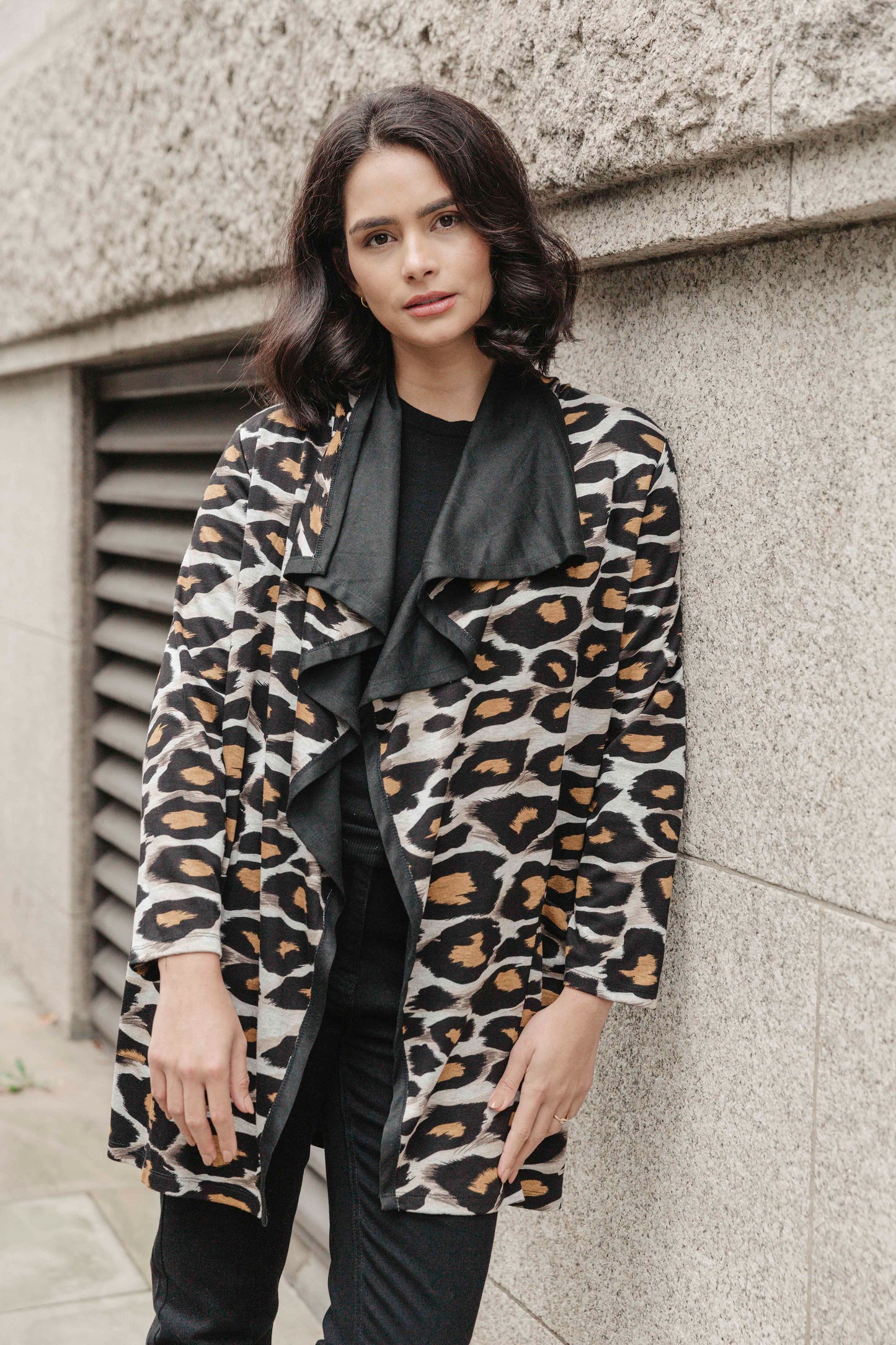 Animal Print Soft Touch Waterfall Jacket