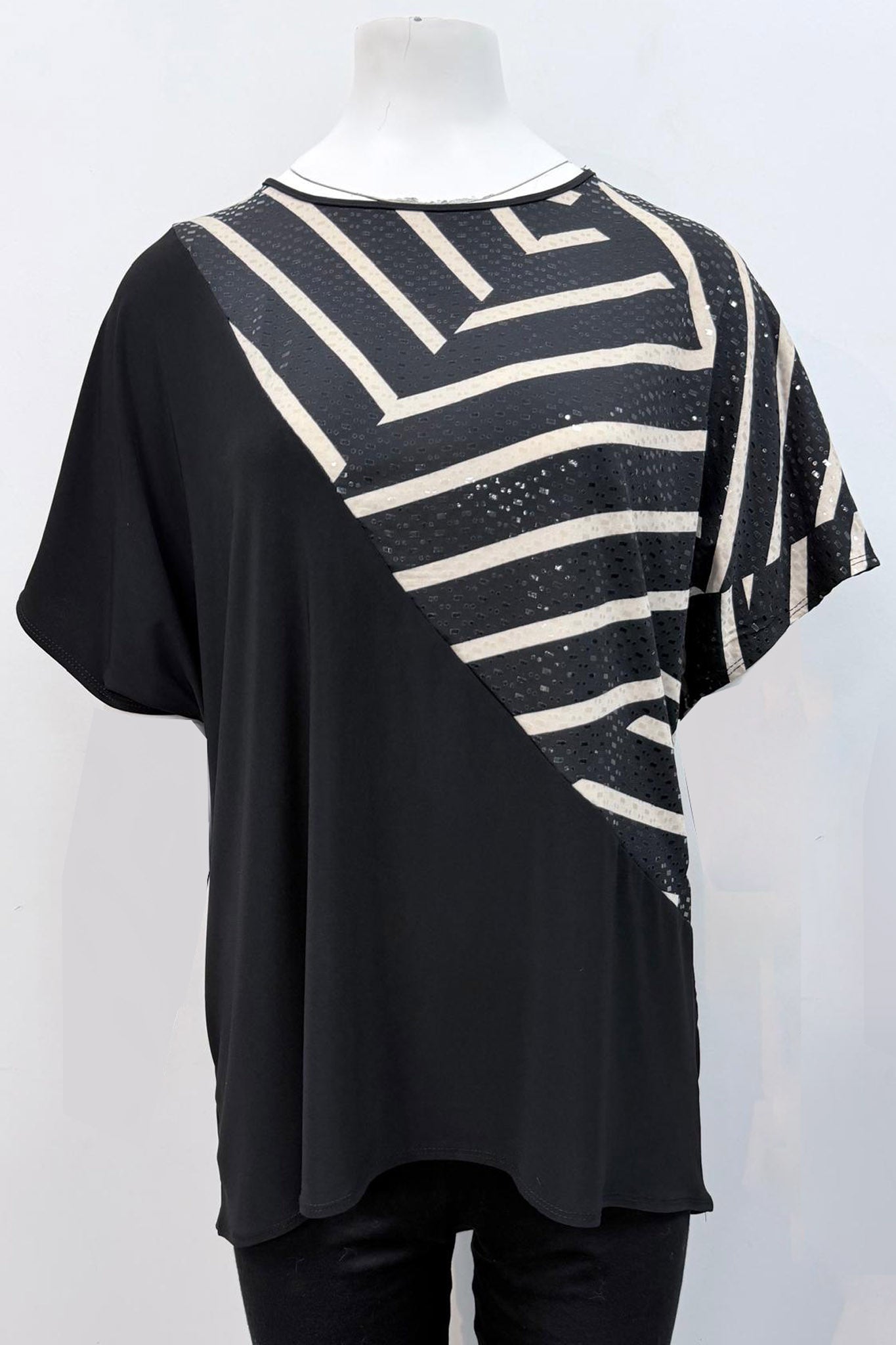 Abstract Print Embellished Top