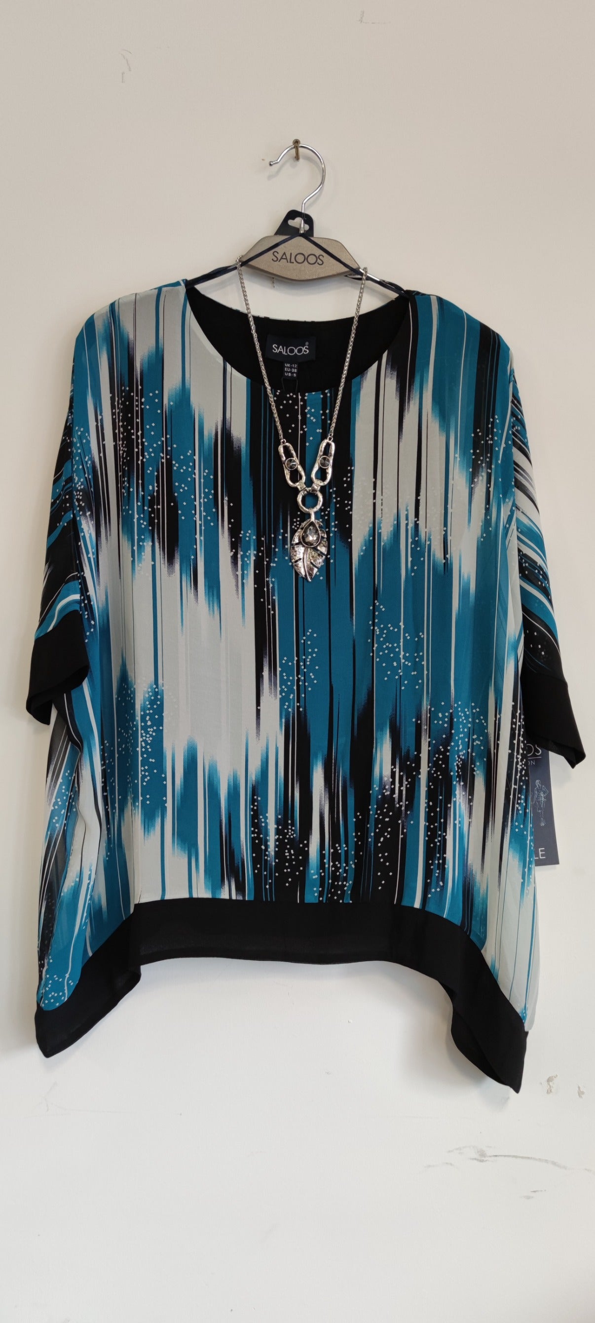 Abstract Printed Chiffon Cape Top
