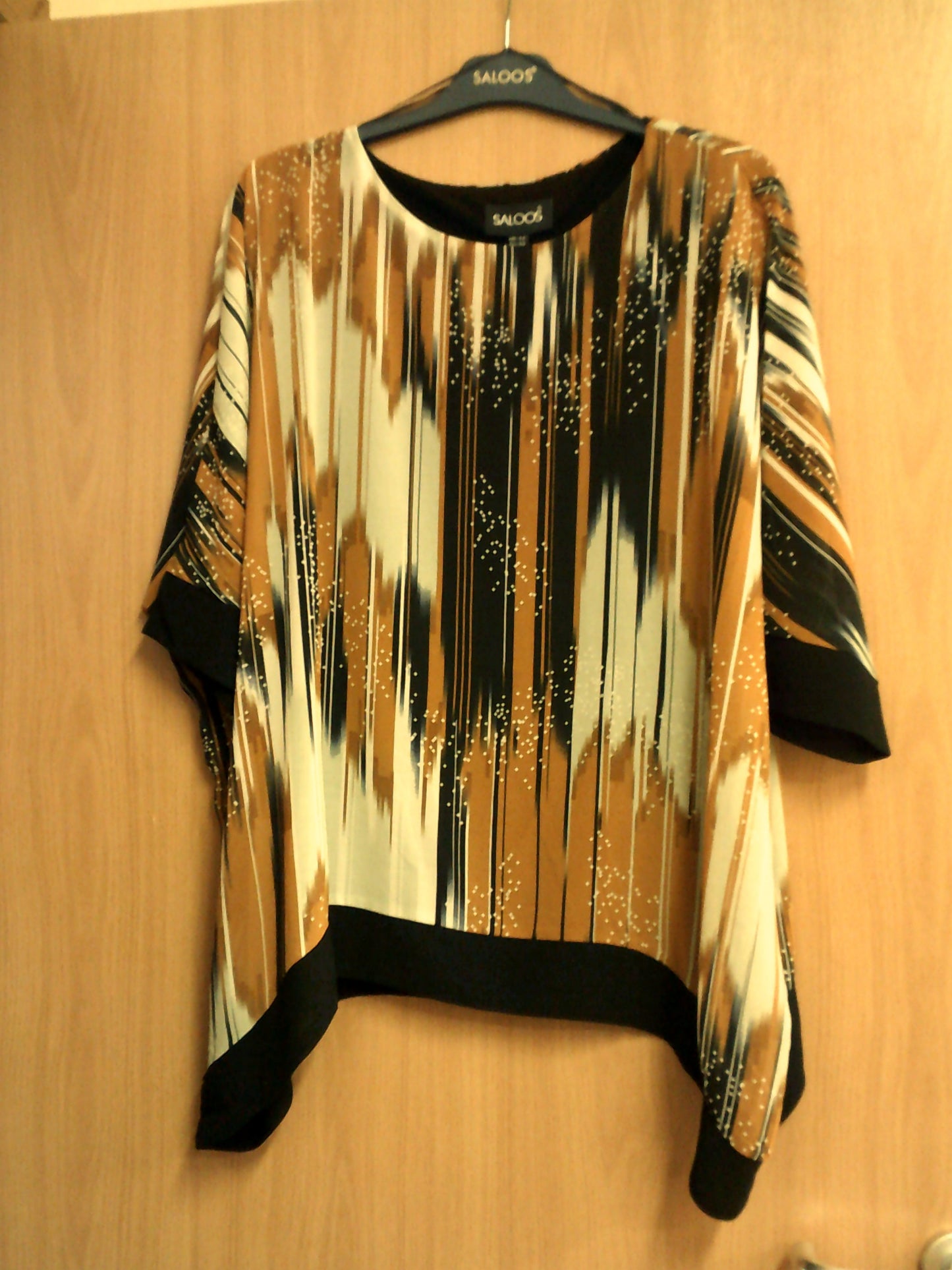 Abstract Printed Chiffon Cape Top