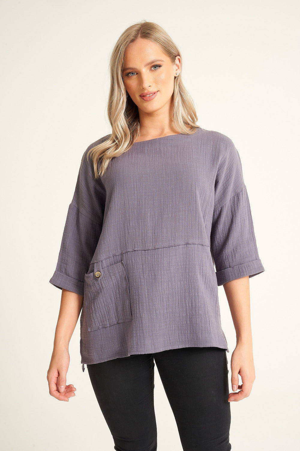 Soft Cotton Front Pocket Top
