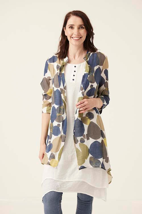 7014-M 2 for 1, 3/4 sleeve jacket and double layer sleeveless Dress (Wholesale Pack Of 7) Pre-Order