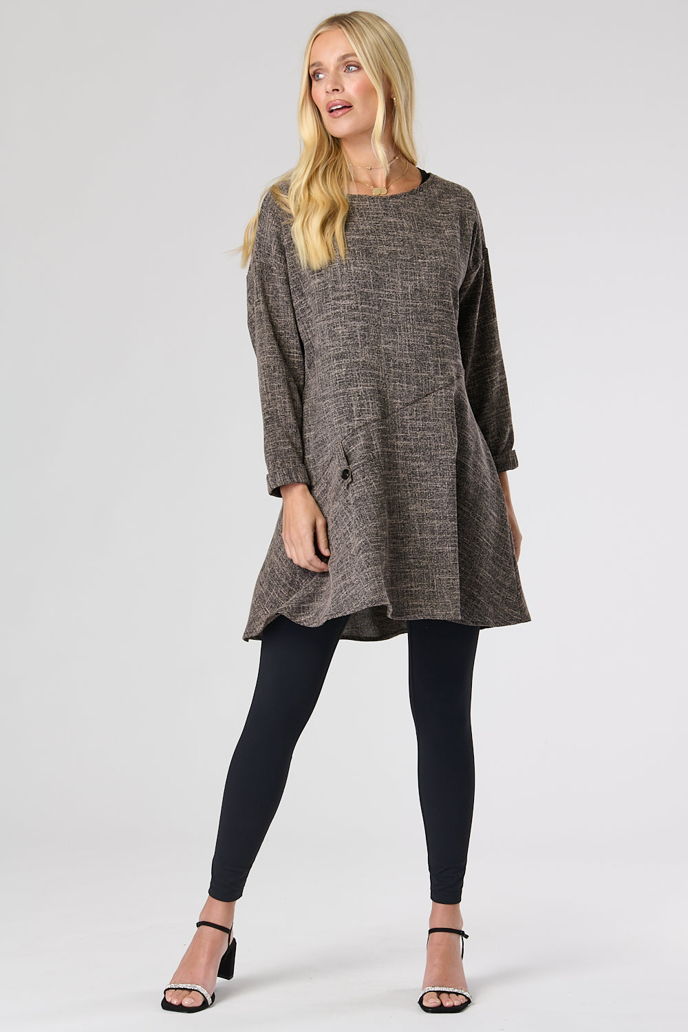 Marl Grey Front Pocket Tunic