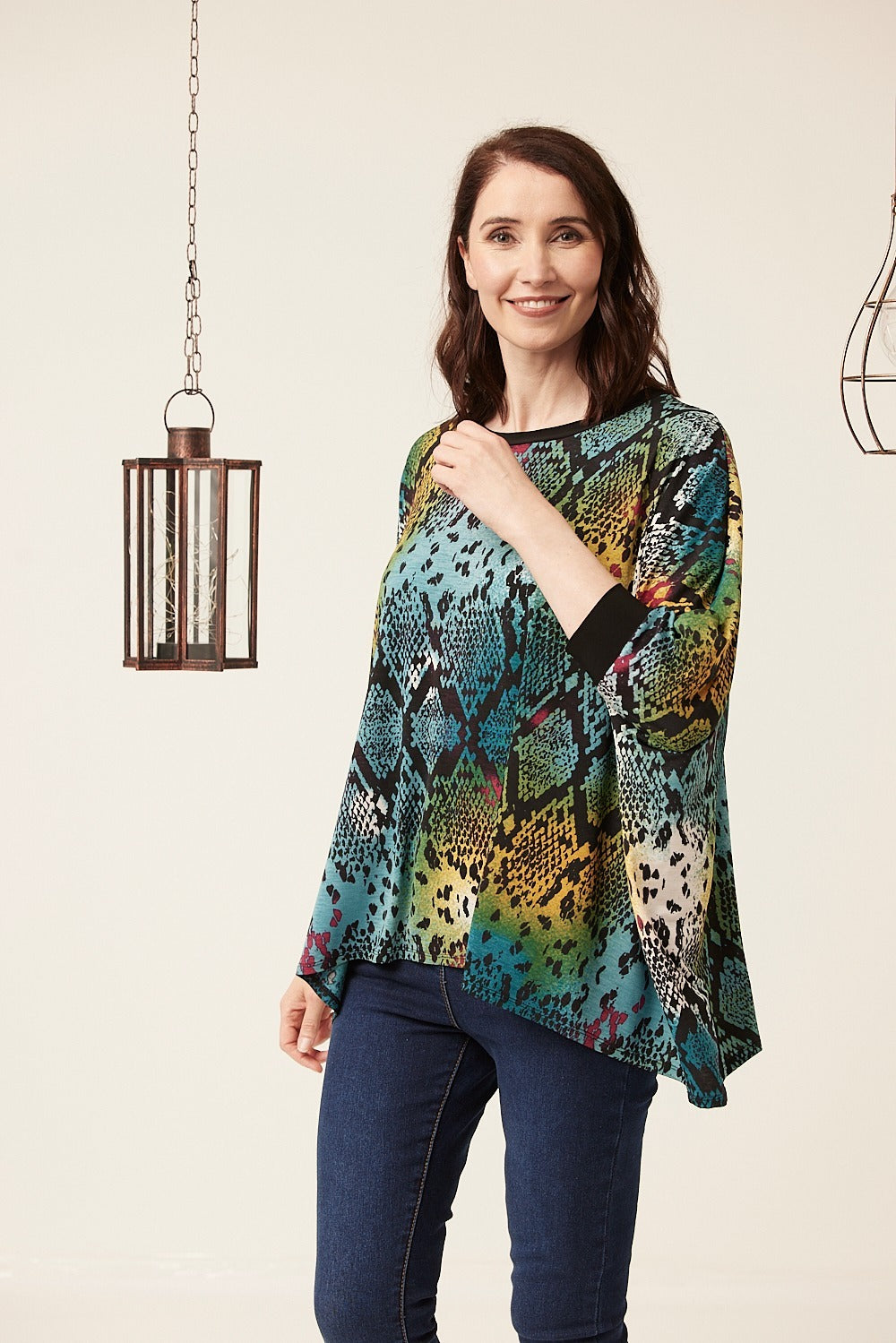 One Size Snake Skin Print Top
