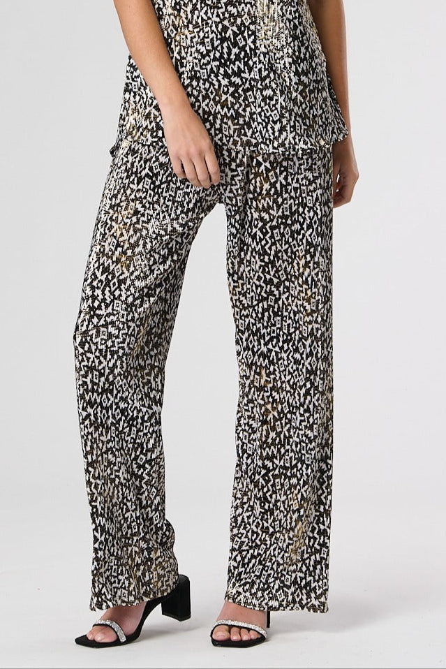Golden Foil Pleated Trousers