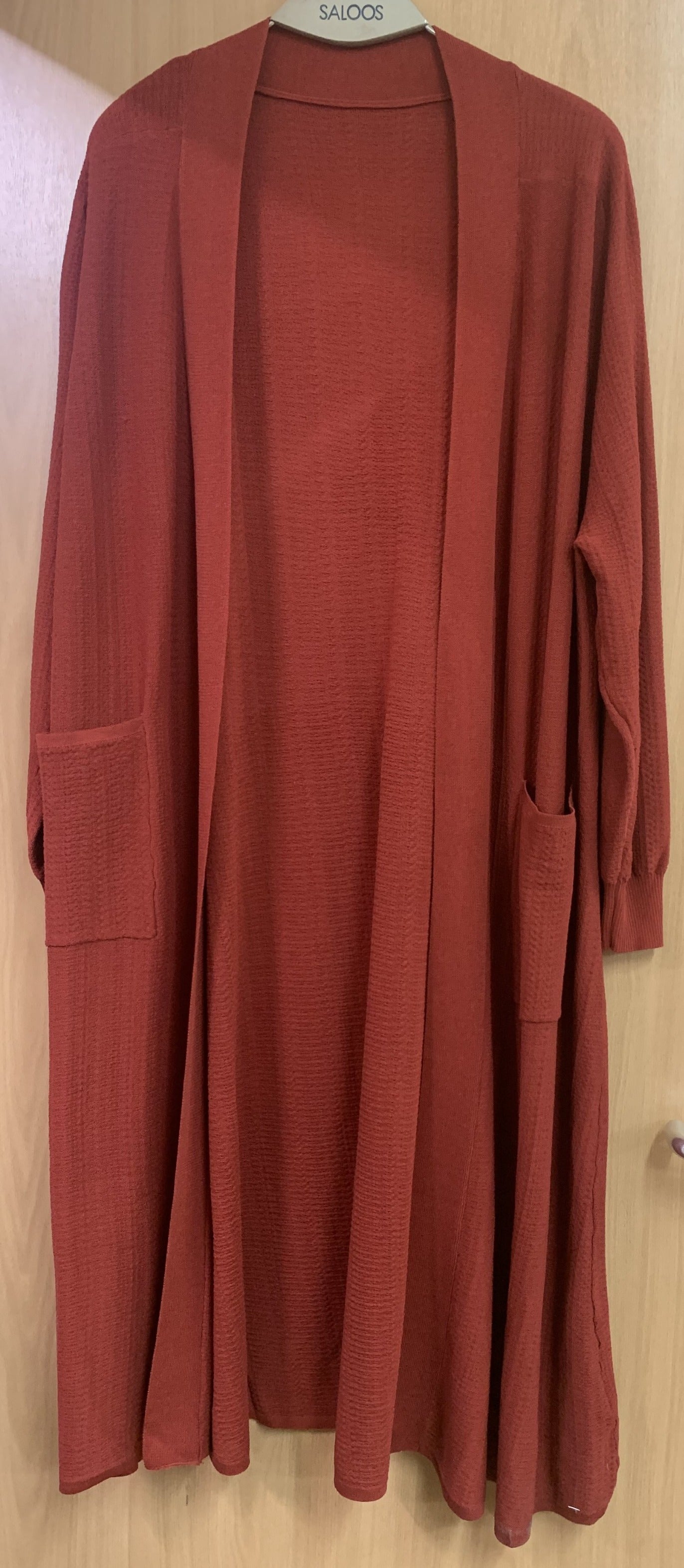 Long Knitted Cardigan With Pockets