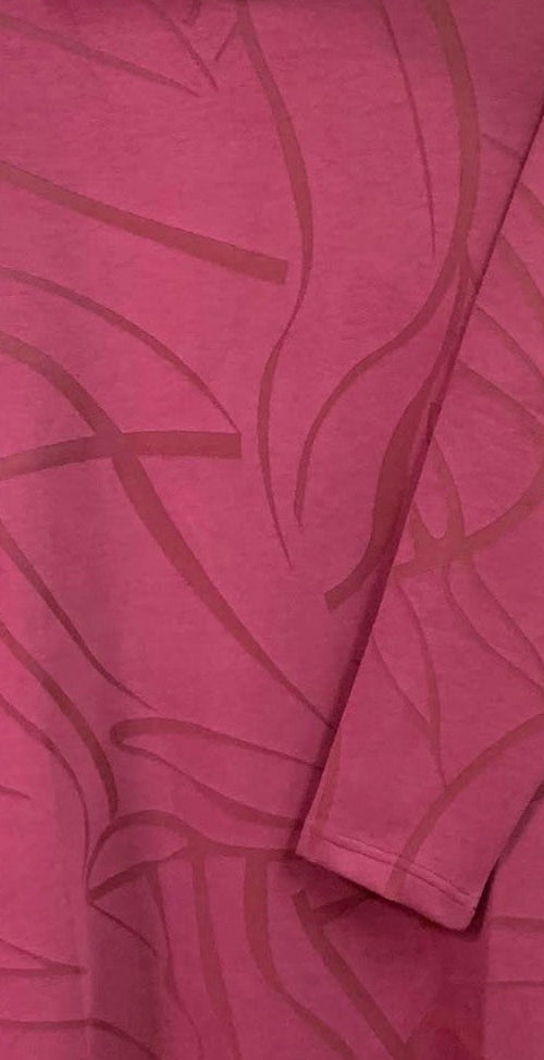 Abstract Leaf Cowl Neck Dress
