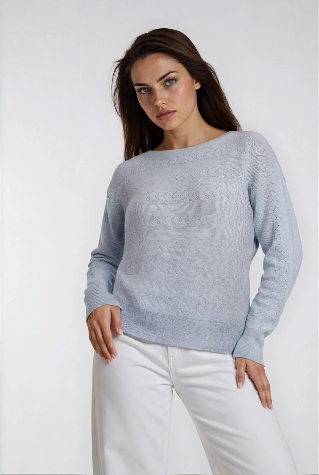 Chevron Textured Lightweight Summer Knitted Top