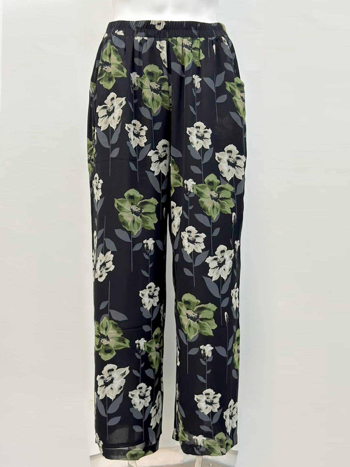 Floral Chiffon Wide Leg Trouser