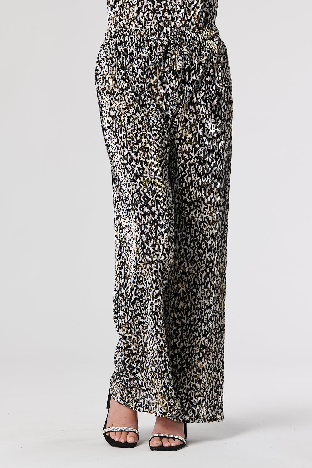 Golden Foil Pleated Trousers