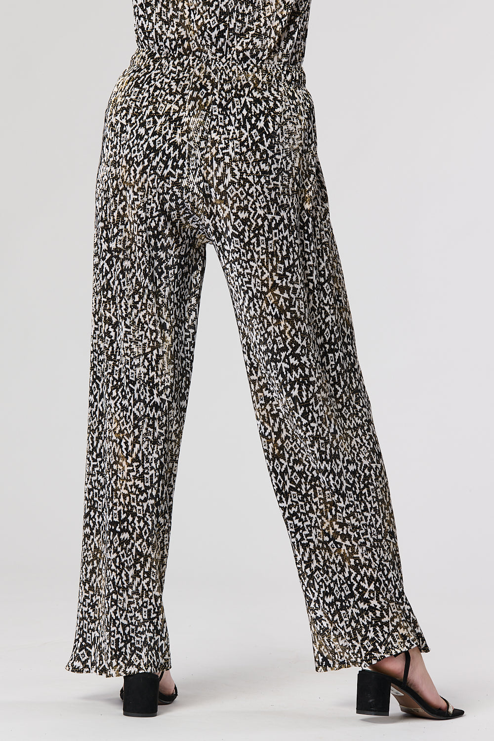 Golden Foil Pleated Trousers
