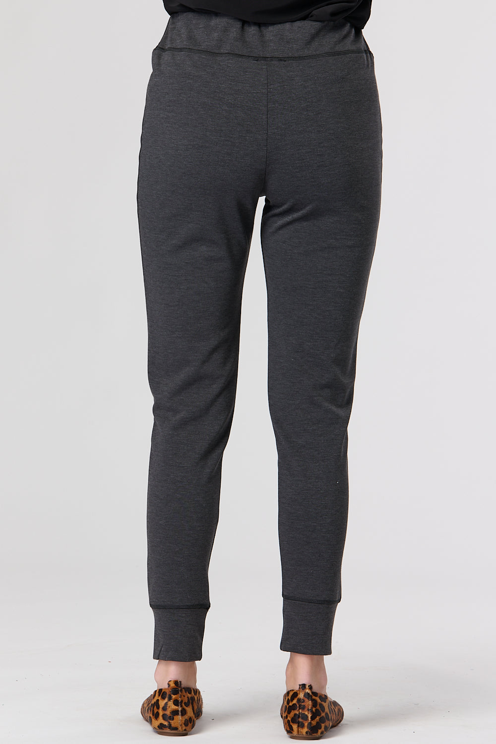 Ribbed Hem Grey Leggings