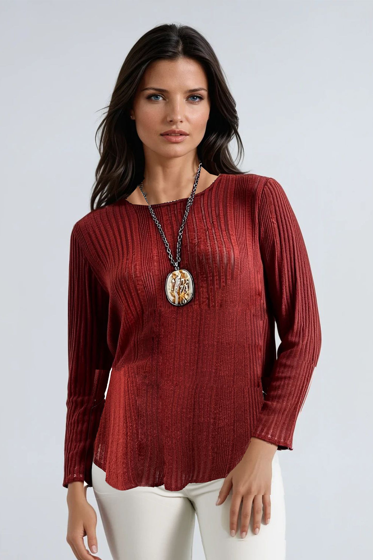 Stripe Textured Velvet Top