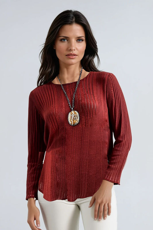 Stripe Textured Velvet Top