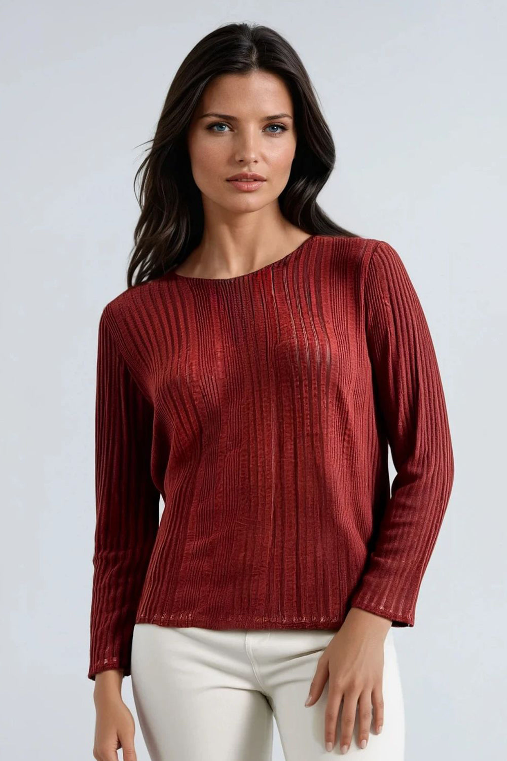 Stripe Textured Velvet Top