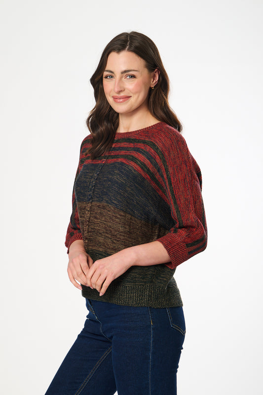 Striped Cable Knit Jumper