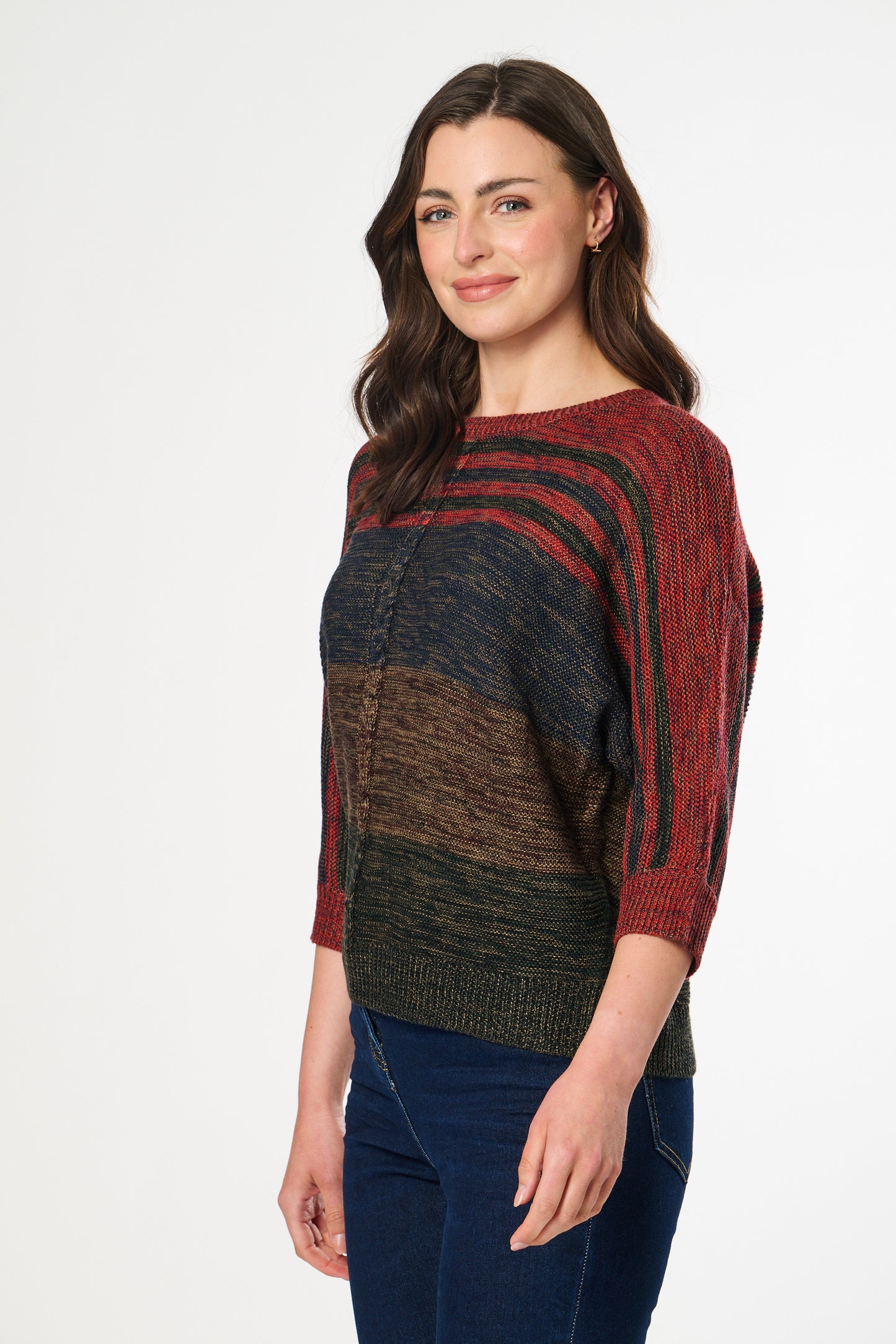 Striped Cable Knit Jumper