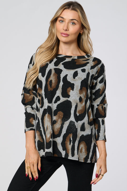 Soft Touch Animal Printed Loose Fit Top