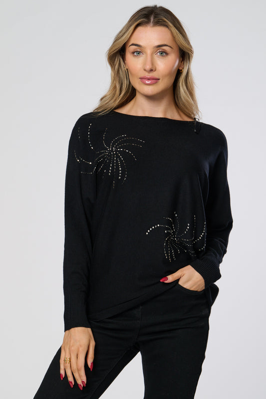 Diamante Embellished Knitted Top