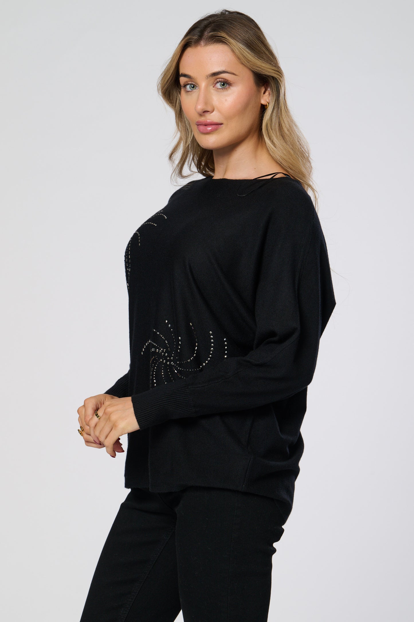 Diamante Embellished Knitted Top